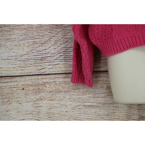 VINTAGE David Brett Womens Knit Crew Neck Oversize Raglan Sweater Sz Large Pink - Picture 3 of 6